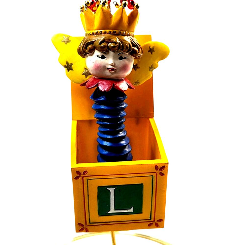 Katherine's Collection Jester Jack in the Box Alphabet Block Ornament Vintage